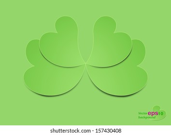 Heart shaped green leaves vector background