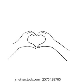 heart shaped hands vector illustration