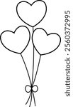 Heart Shaped Holiday Balloon outline.
Isolated heart balloon coloring drawing.
For celebrating Valentine