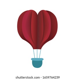 Heart shaped hot air balloon