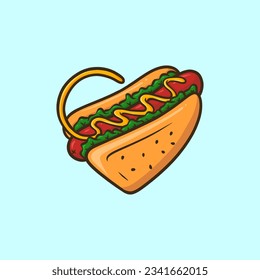 Herzgeformter Hot Dog Cartoon Vektor
