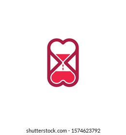 Heart shaped hourglass vector illustration