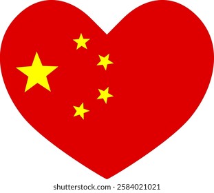heart shaped icon CHINA flag illustrator country flags  symbol nation 