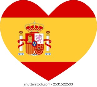 corazón en forma de icono España bandera ilustrador país banderas símbolo redondo nación 