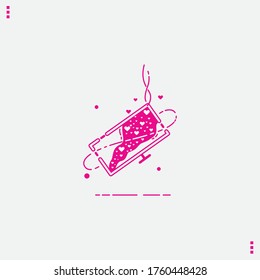Herzförmige Ikone in Sprachblasengrafik