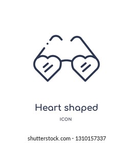 heart shaped eyeglasses? icon from woman clothing outline collection. Thin line heart shaped eyeglasses? icon isolated on white background.