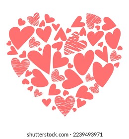 heart shaped illustration in hand drawn style