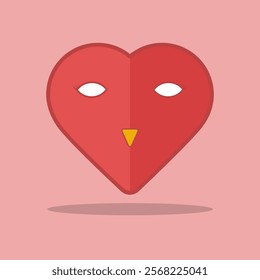 Heart shaped image inspired by the shape of an owl’s face.