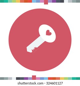 Heart Shaped key icon.