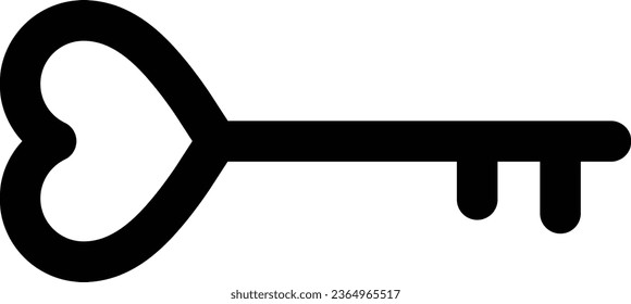 Heart shaped key icon . Key in heart shape icon . Vector
