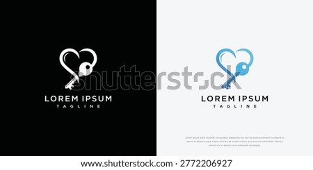 Heart Shaped Key Logo Design