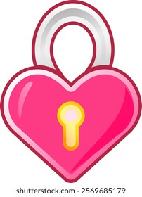 heart shaped key padlock in pink