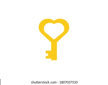 Heart shaped key. Vector illustration