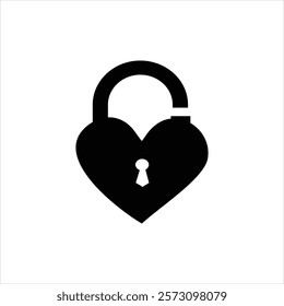 heart shaped key vector and heart padlock icon