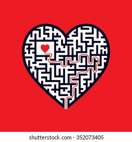 laberinto en forma de corazón.
