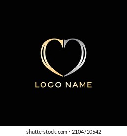 Heart Shaped Letter  CC Iconic Design, Luxury C design. CC Love Logo Icon Vector Template