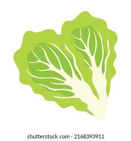 Heart shaped lettuce leaves semi flat color vector object. Fresh vegetable. Organic product. Full sized item on white. Simple cartoon style illustration for web graphic design and animation