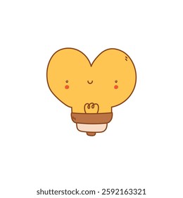Heart shaped light bulb. Simple vector illustration on a background