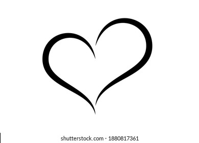Heart shaped line vector illustration