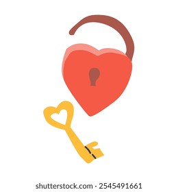 Cerradura y llave en forma de corazón que simbolizan el amor y la seguridad.