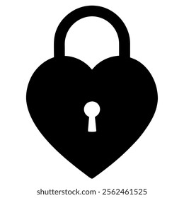 Heart shaped lock silhouette perfect for Valentines Day vector art design
