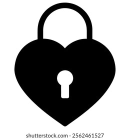 Heart shaped lock silhouette perfect for Valentines Day vector art design
