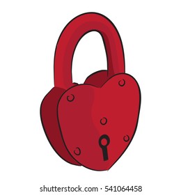 Heart shaped lock. Vector illustration