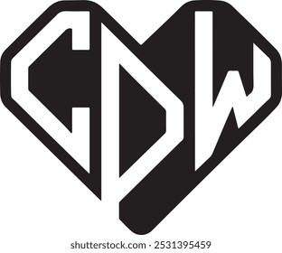 Heart shaped logo design illustration