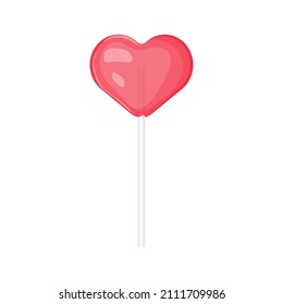 Heart shaped lollipop vector illustration