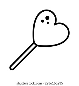 Heart shaped lollypop icon. Lollipop candy. Pictogram isolated on a white background. Vector illustration. 