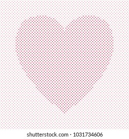 Heart shaped love concept background design - vector pattern graphic from small red hearts