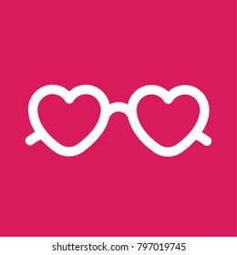 Heart shaped love glasses. Suitable for valentine day card design. Vector