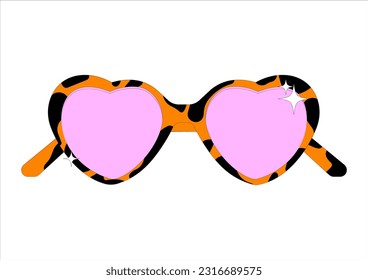 Heart shaped love glasses. Vector illustration use on web project.