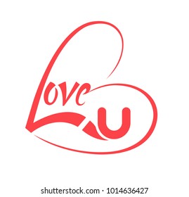 Heart shaped with love lettering. Vector illustration for love concept wedding and valentine.