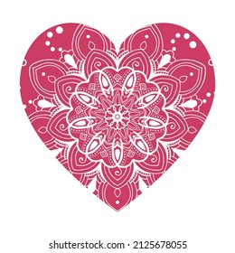 heart shaped mandala for decoration design material