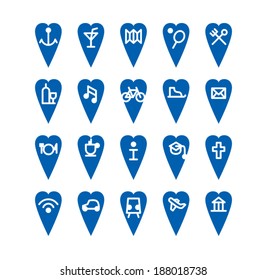 Heart shaped map icons