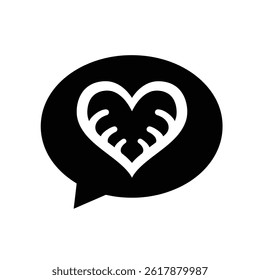 Heart Shaped Message Bubble Graphic Romantic Communication Love Icon Modern Design