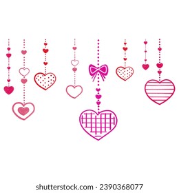 Heart shaped mobile vector illustrations.