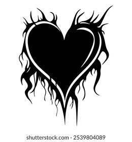 Heart shaped neo tribal design. Gothic tattoo
