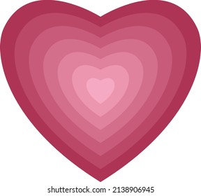 Heart shaped offset with red tone colors. Vector Illustration. File Eps 8