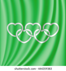 heart shaped olympic rings. tangled love symbols