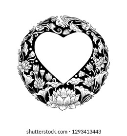 Heart Shaped Ornament, Hand Drawn
