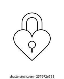 Heart Shaped Padlock Icon Illustration