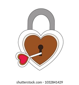 Heart shaped padlock with key