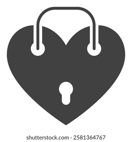 Heart Shaped Padlock vector Love concept icon or design element