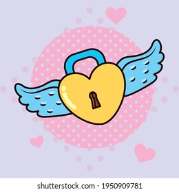 canto en forma de corazón con alas