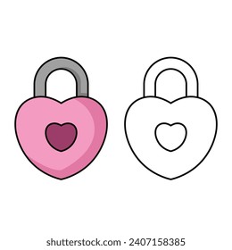 Heart shaped padlocks vector logos or icons