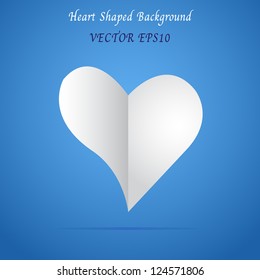 Heart shaped paper. Vector illustration.