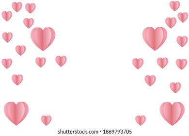 Heart shaped paper vector illustration on white background with blank space for your message