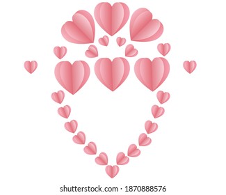 Ilustración vectorial de papel en forma de corazón para el Día de la Madre San Valentín